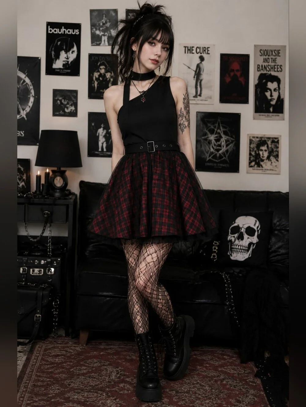 Punk Rave Plaid Dress - Picture 7 of 13
